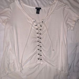 White tie up T-shirt